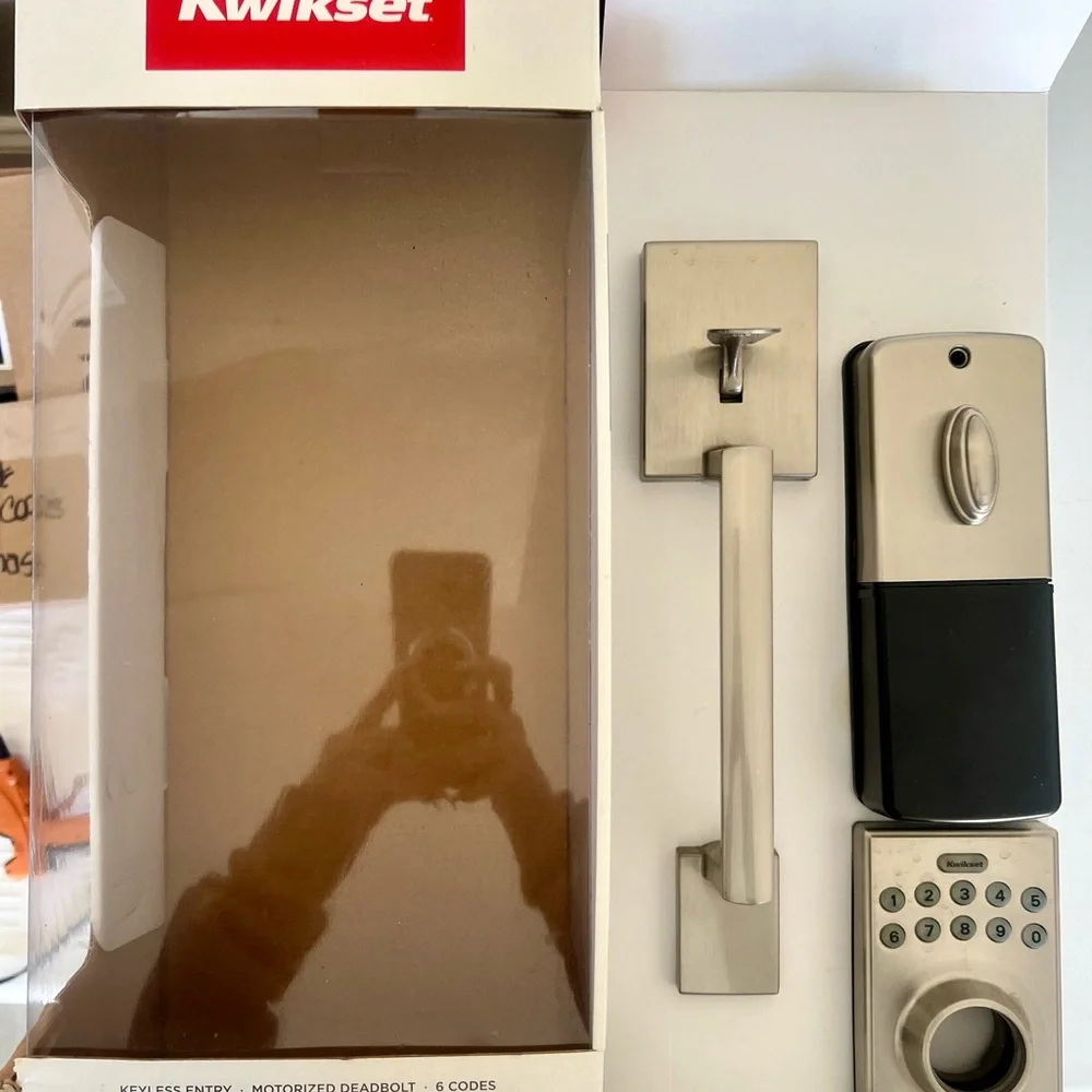 Keickset Satin Nickel Electronic Door Lock.Brand NIB opened box
